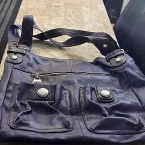 Purple Leather Franco Sarto Shoulder Bag